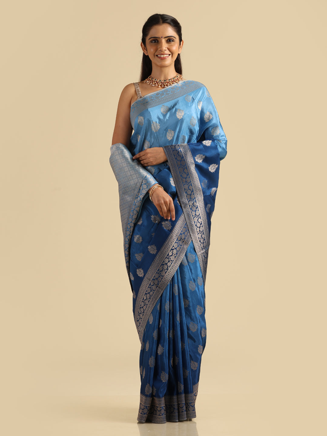 Kuberan blue Banarasi Saree