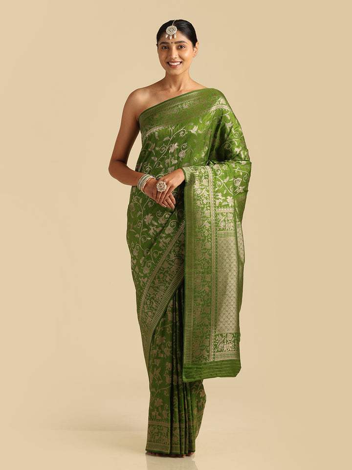 Kuberan Green Banarasi Saree