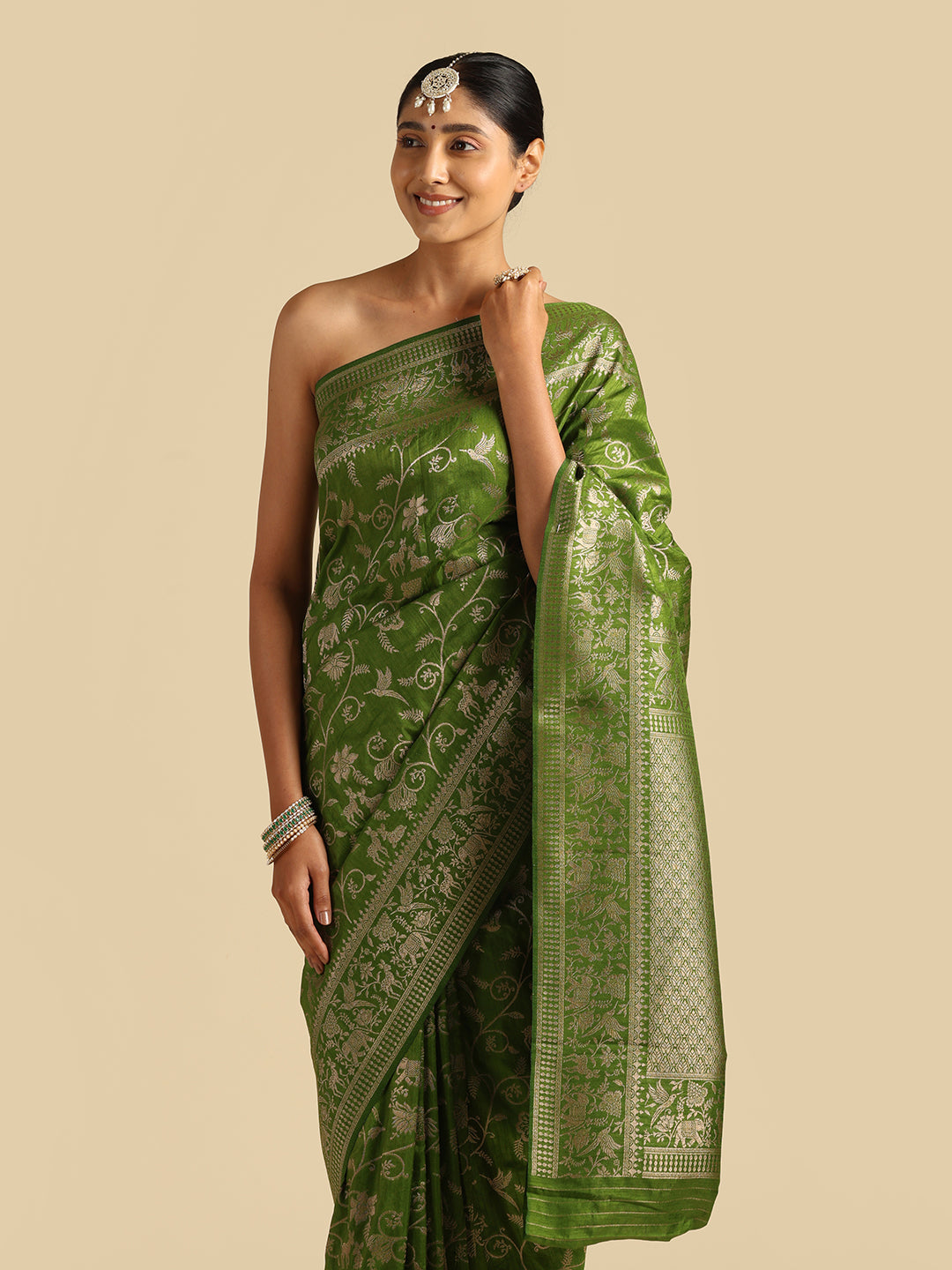 Kuberan Green Banarasi Saree