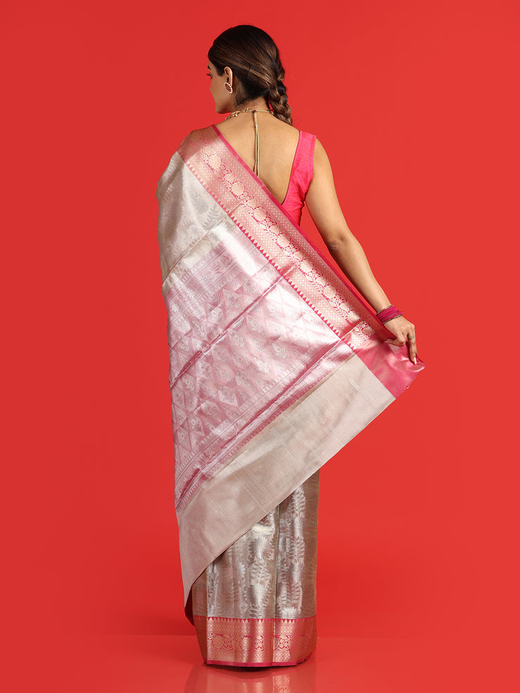 Kuberan siver gold tissue saree