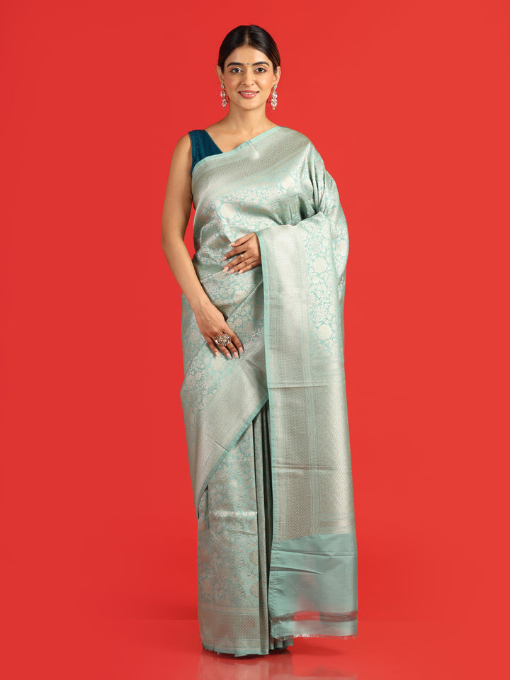 Kuberan sky blue Banarasi saree