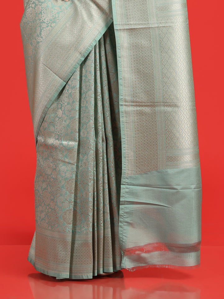 Kuberan sky blue Banarasi saree