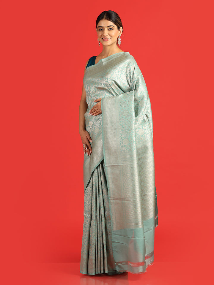 Kuberan sky blue Banarasi saree