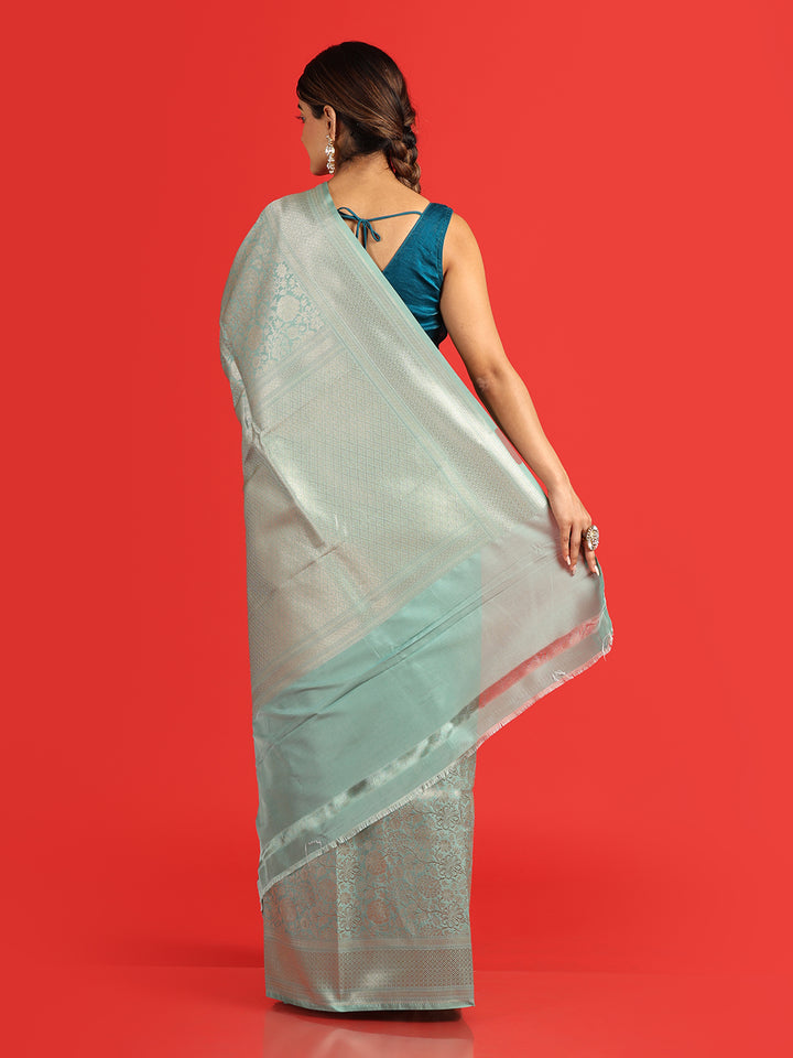 Kuberan sky blue Banarasi saree