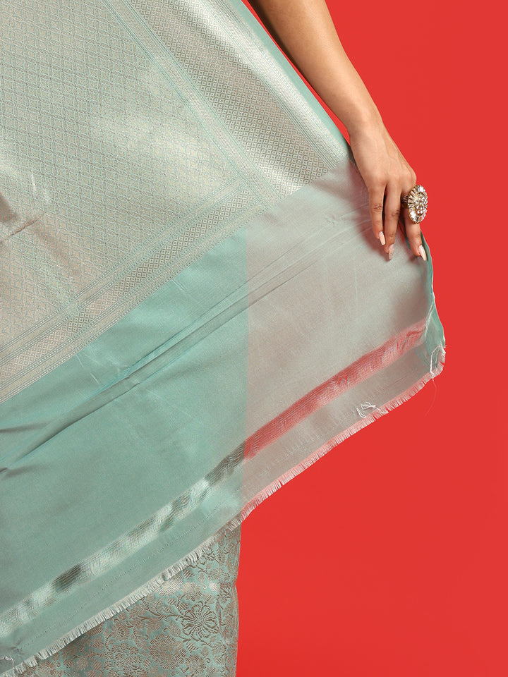 Kuberan sky blue Banarasi saree