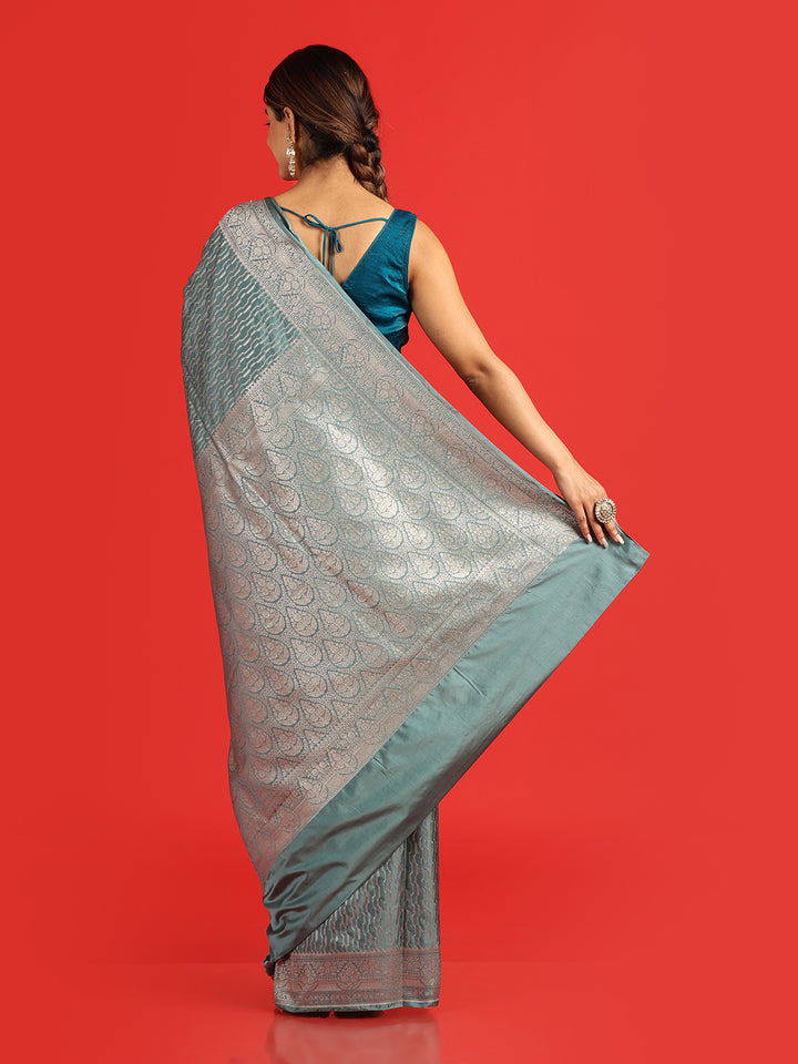 Kuberan sea green Banarasi Saree