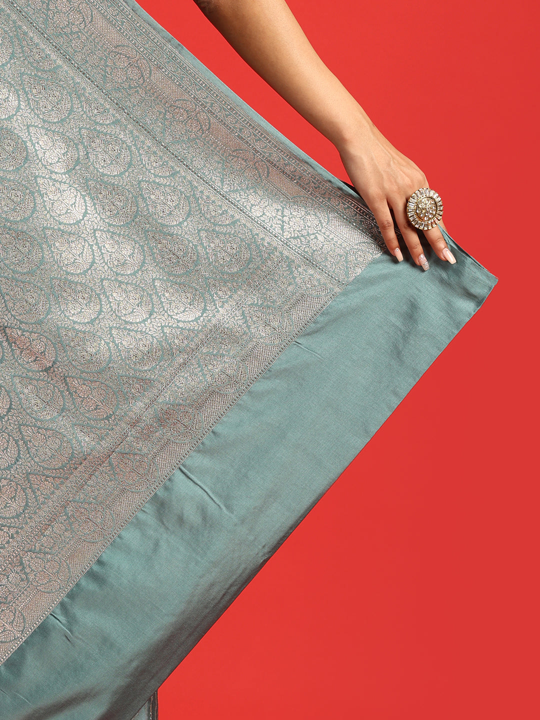 Kuberan sea green Banarasi Saree
