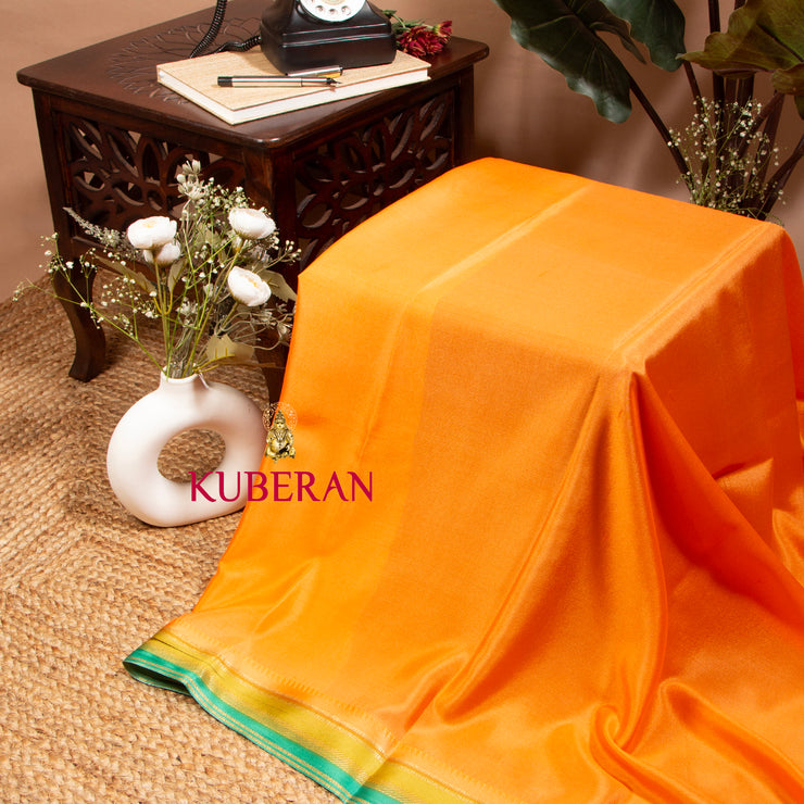 Kuberan Yellowish Orange Mysore Silk Saree