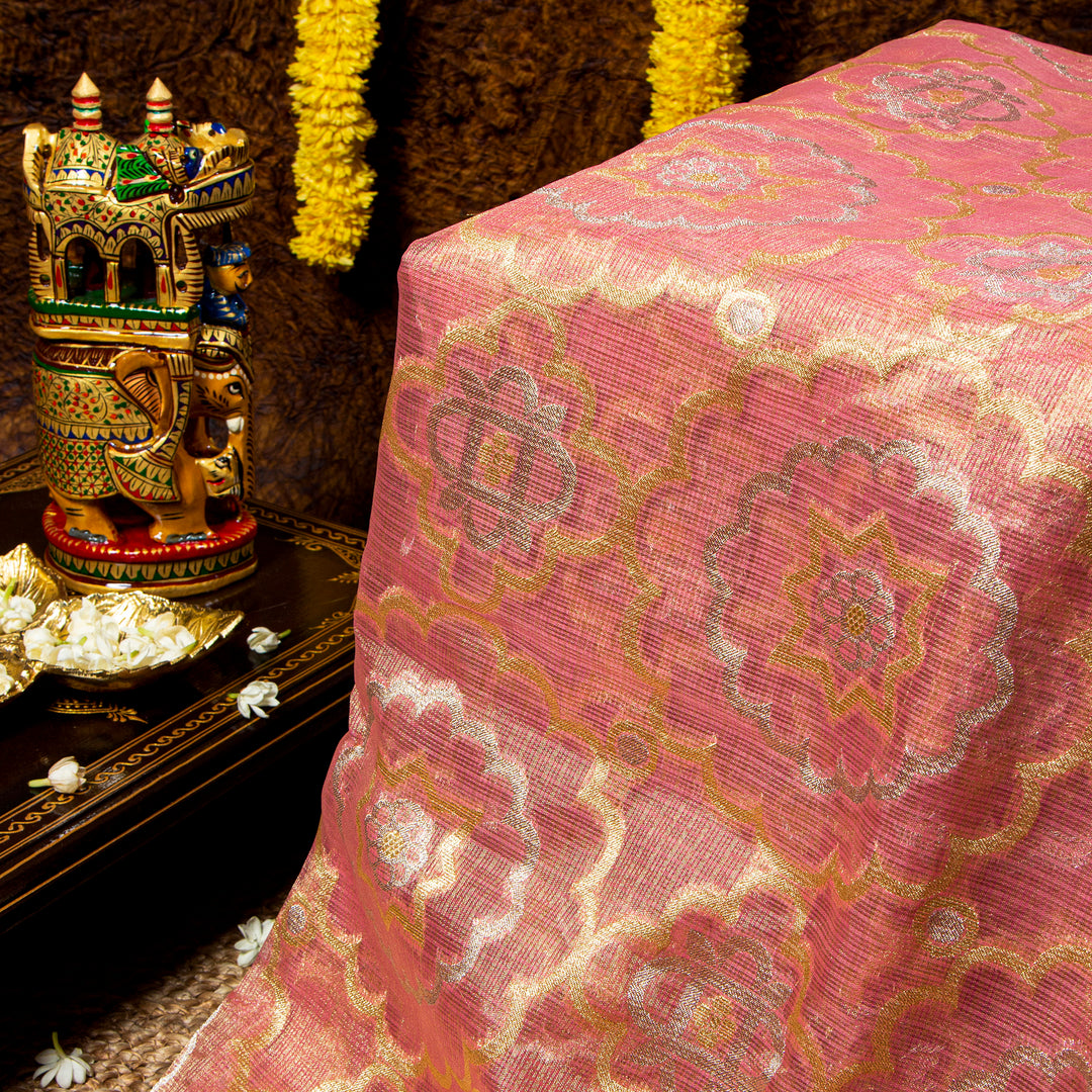 Kuberan Baby Pink Kora Saree