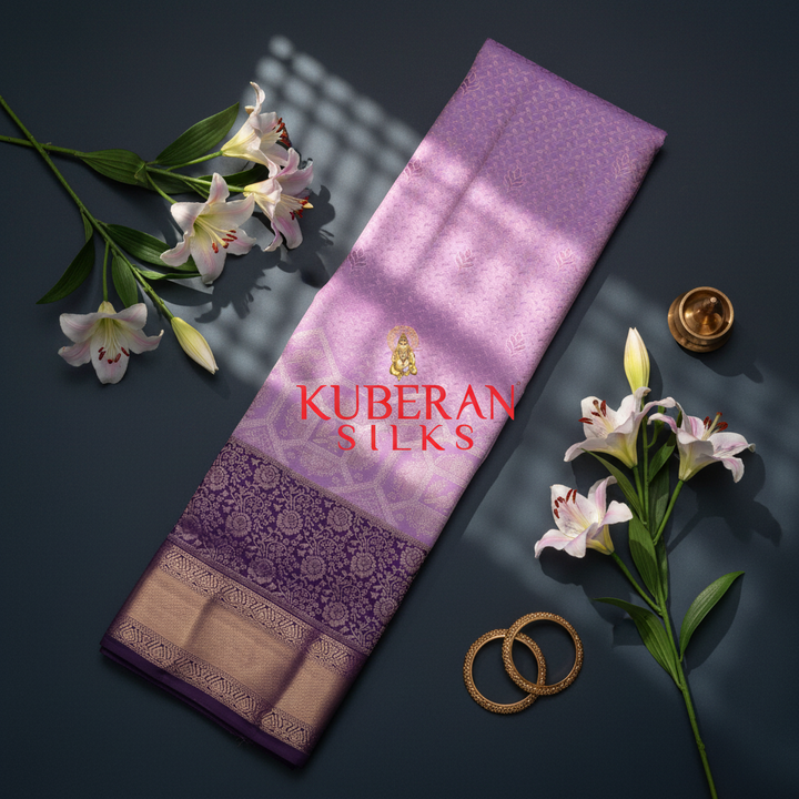 Kuberan Lavender Purple Gradient Kanchipuram Silk Saree
