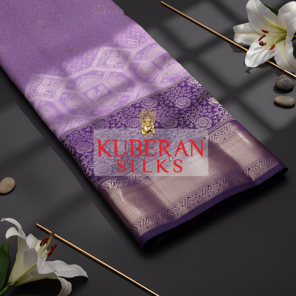 Kuberan Lavender Purple Gradient Kanchipuram Silk Saree