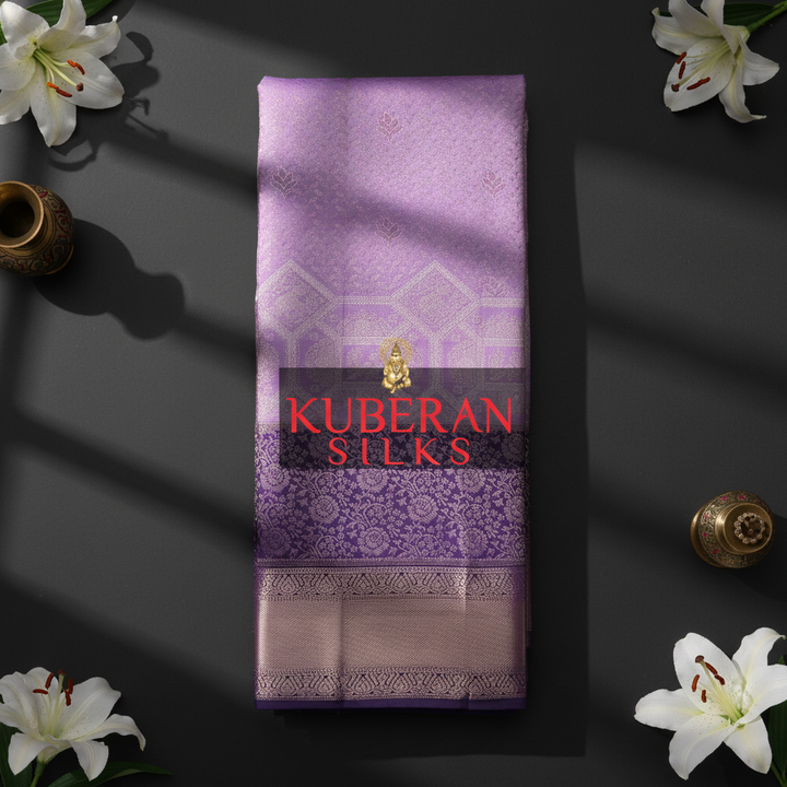 Kuberan Lavender Purple Gradient Kanchipuram Silk Saree