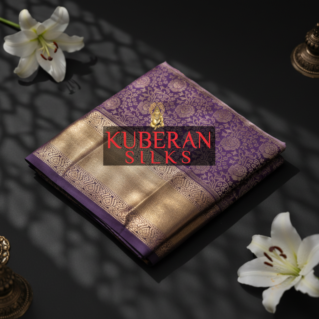 Kuberan Lavender Purple Gradient Kanchipuram Silk Saree