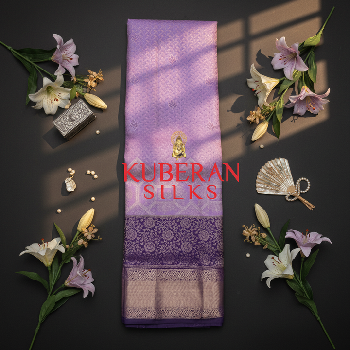 Kuberan Lavender Purple Gradient Kanchipuram Silk Saree