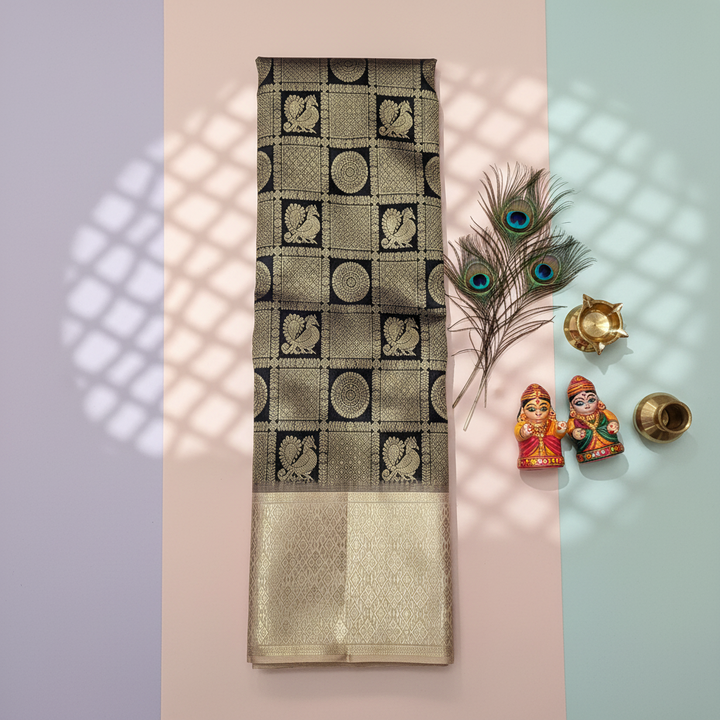 Kuberan Black Kanchipuram Silk Saree