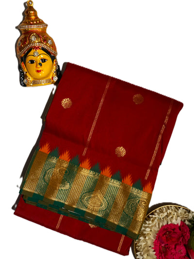 KUBERAN MAROON 9 YARD SAREE