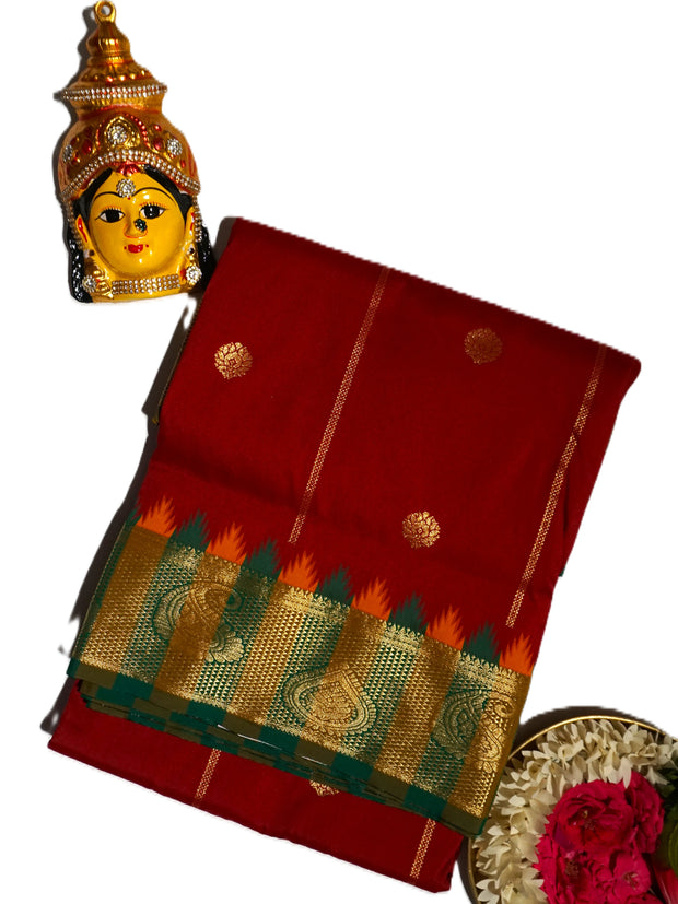KUBERAN MAROON 9 YARD SAREE