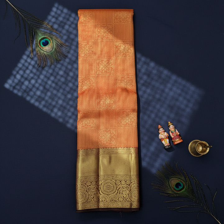 Kuberan Rust Kanchipuram Silk Saree