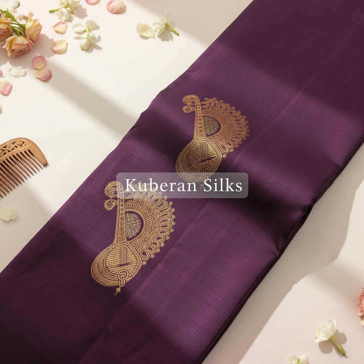 Kuberan Purple Kanchipuram Silk Saree