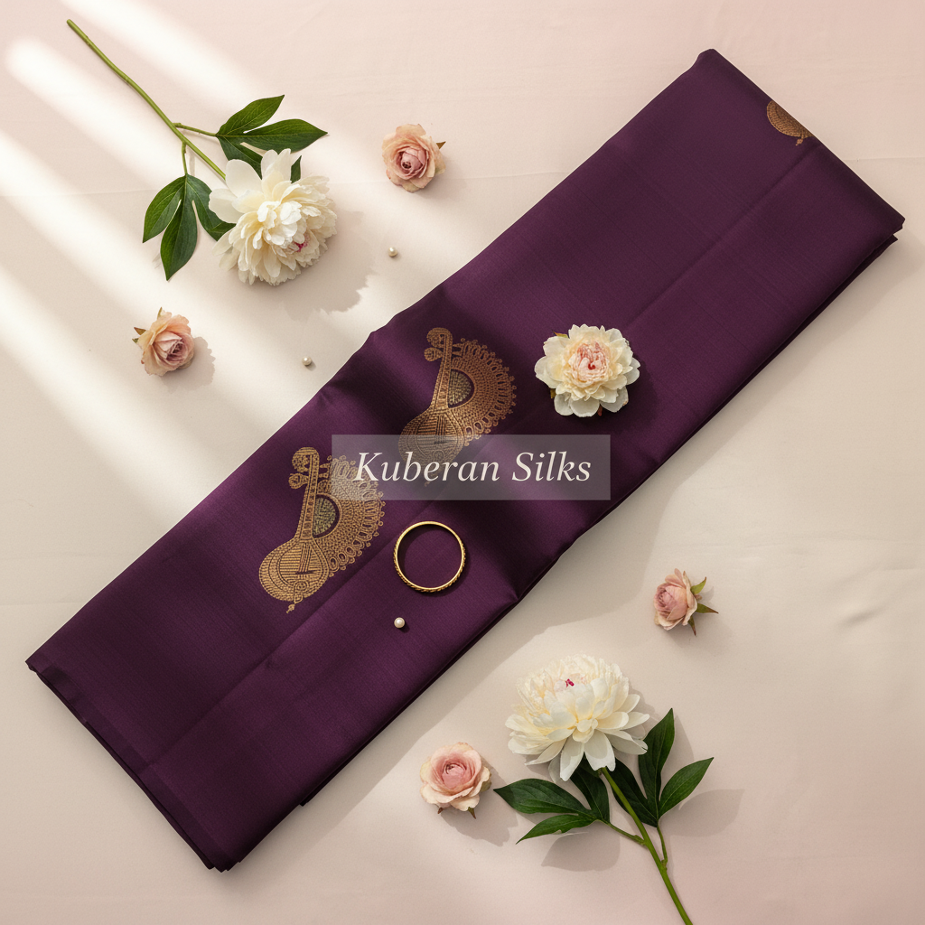 Kuberan Purple Kanchipuram Silk Saree