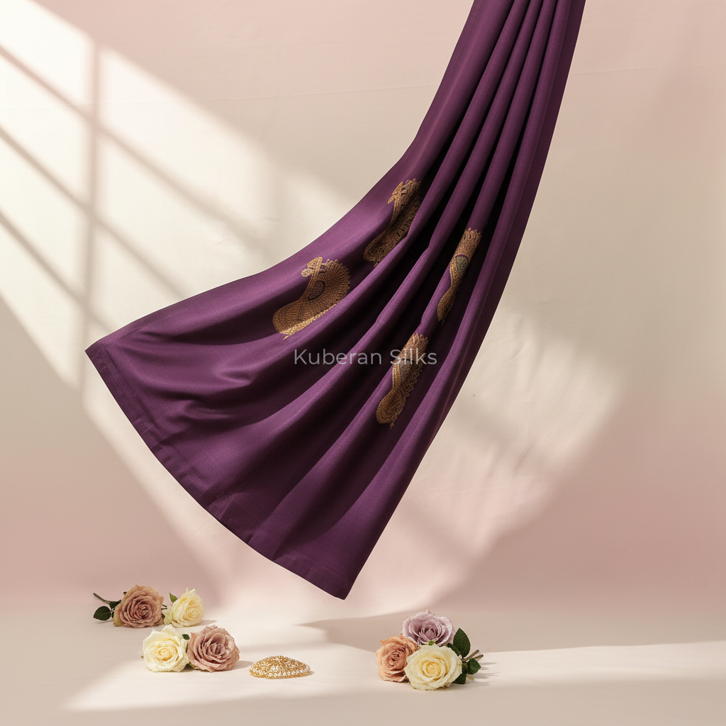 Kuberan Purple Kanchipuram Silk Saree