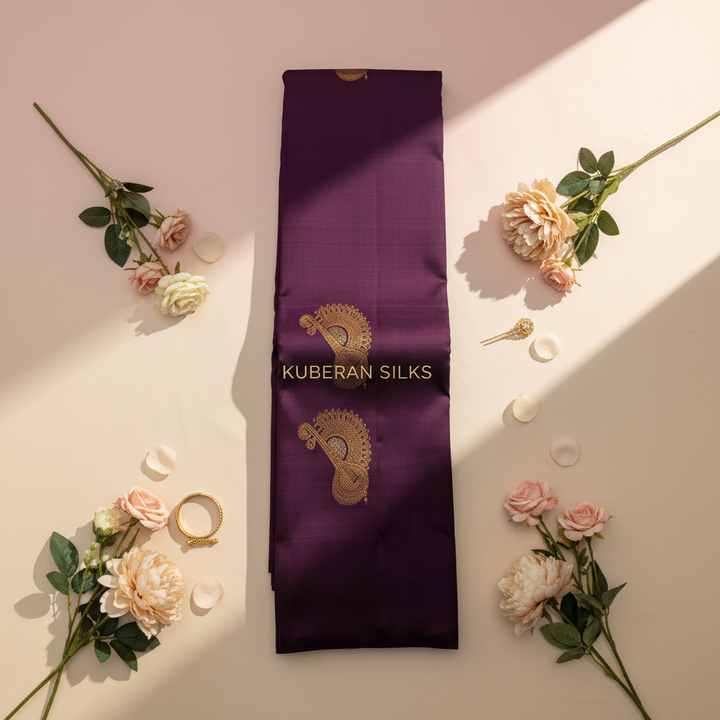Kuberan Purple Kanchipuram Silk Saree