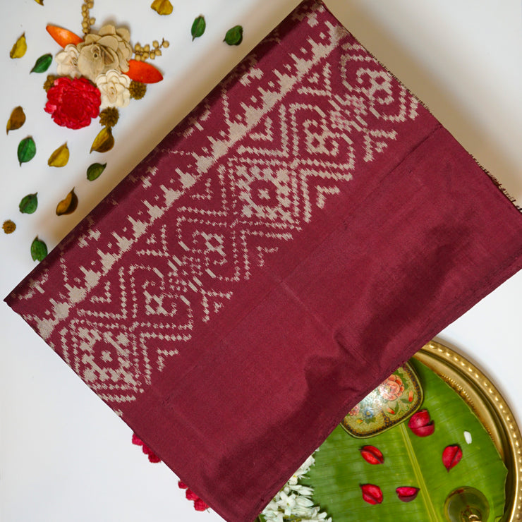 KUBERAN Maroon POCHAMPALLY SILK SAREES