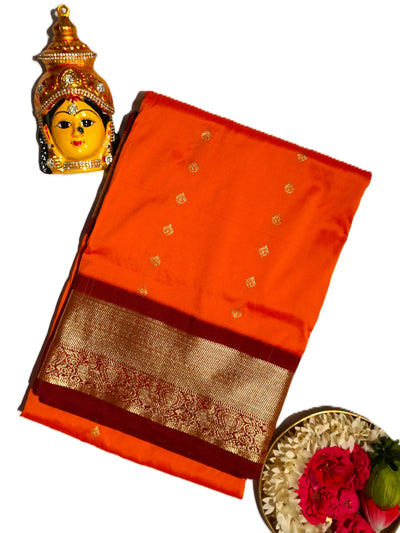 KUBERAN ORANGE 9 YARD SAREE