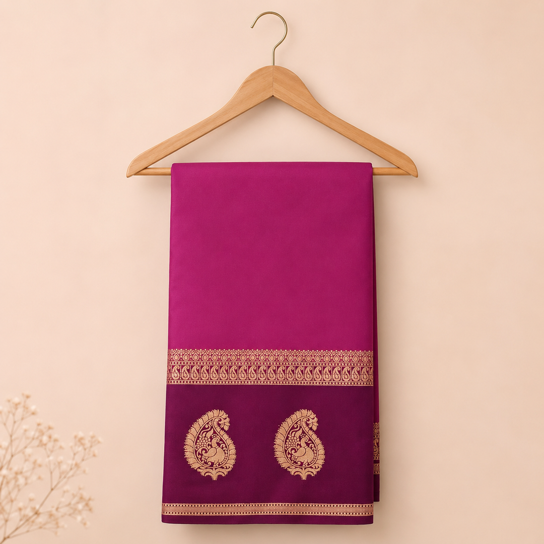 KUBERAN MAGENTA CHIFFON SAREE