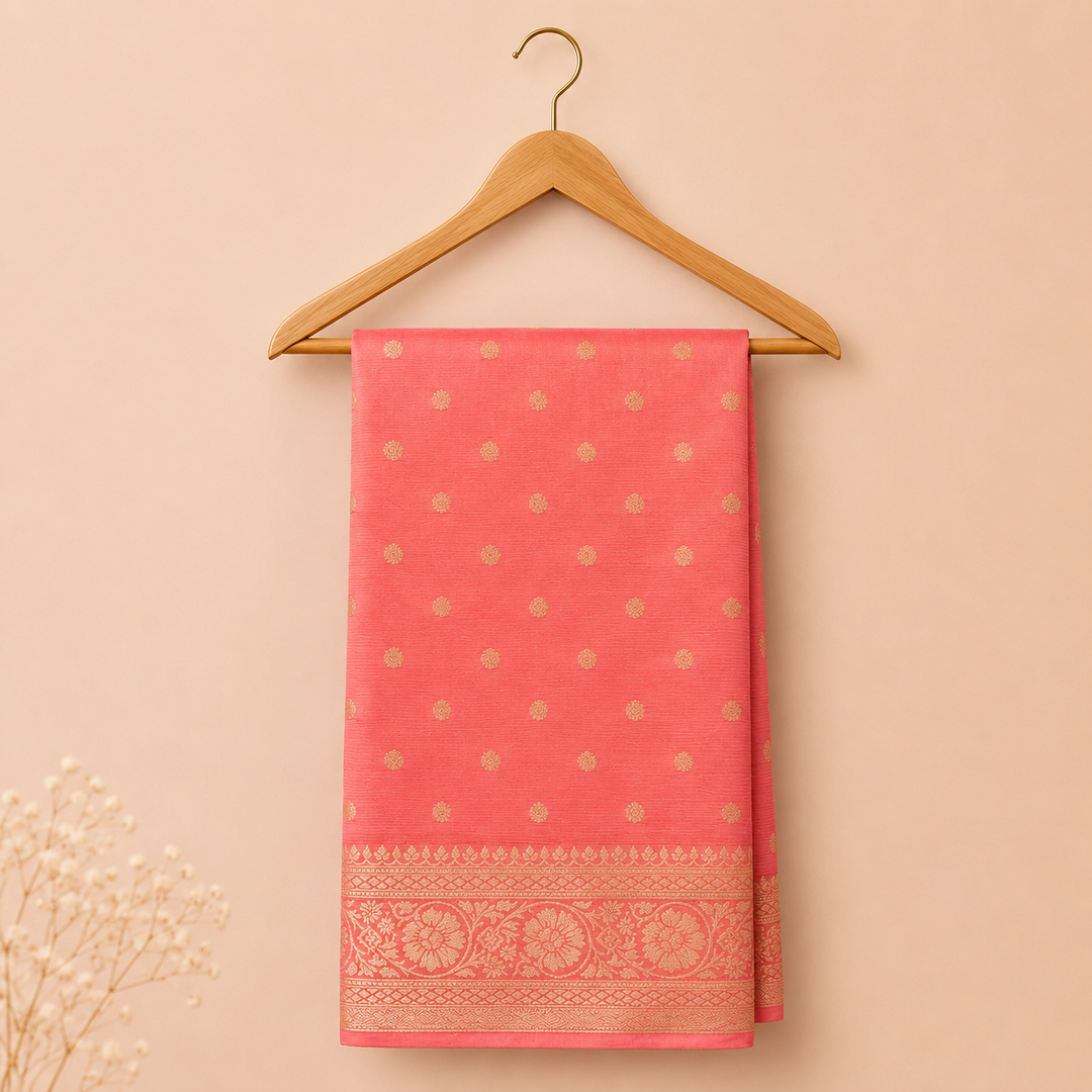 KUBERAN PEACH CHIFFON SAREE