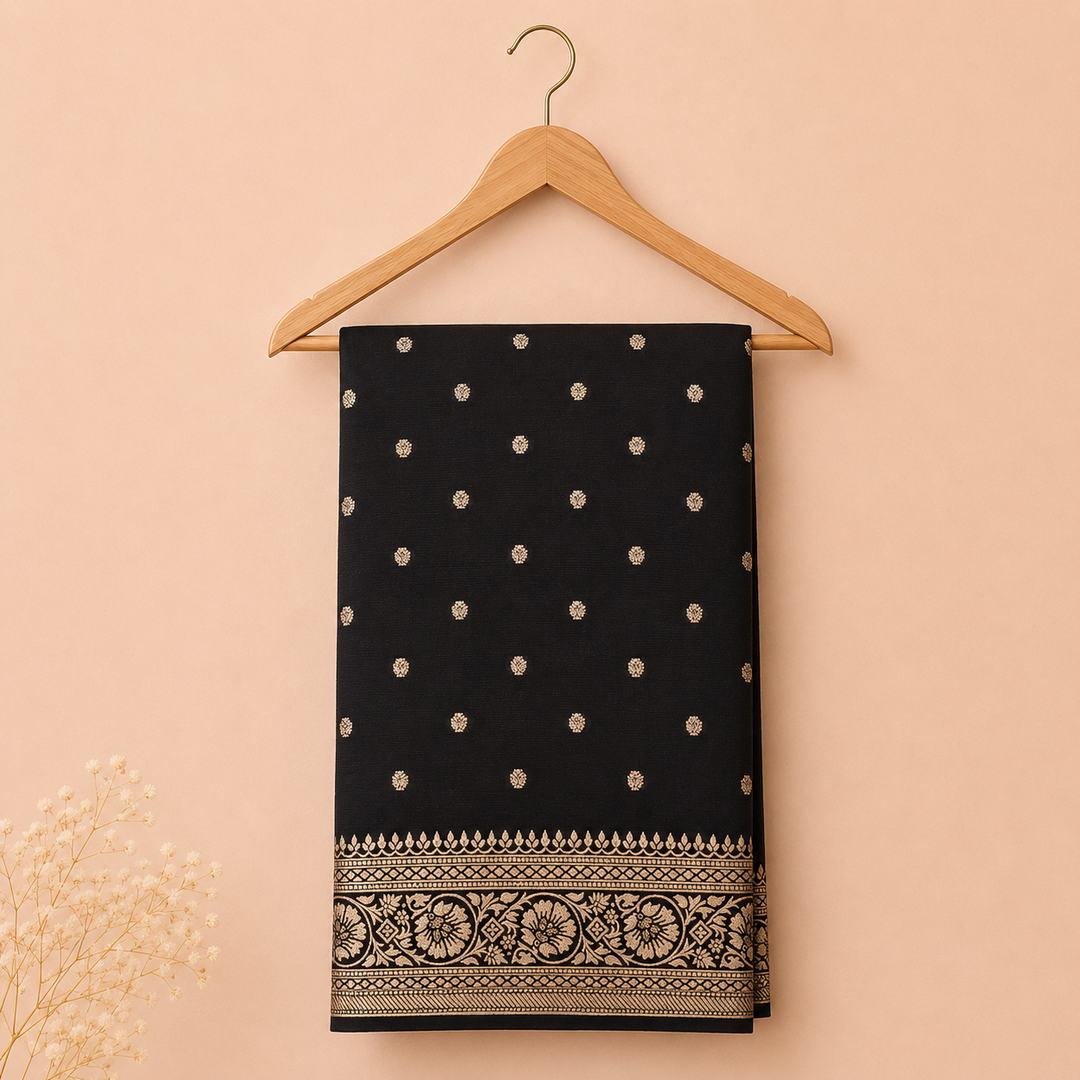 KUBERAN BLACK CHIFFON SAREE