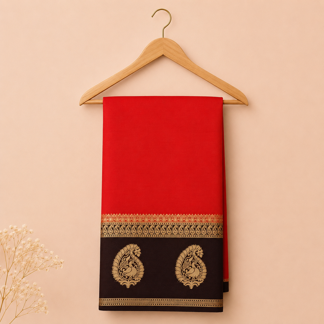 KUBERAN ORANGE CHIFFON SAREE