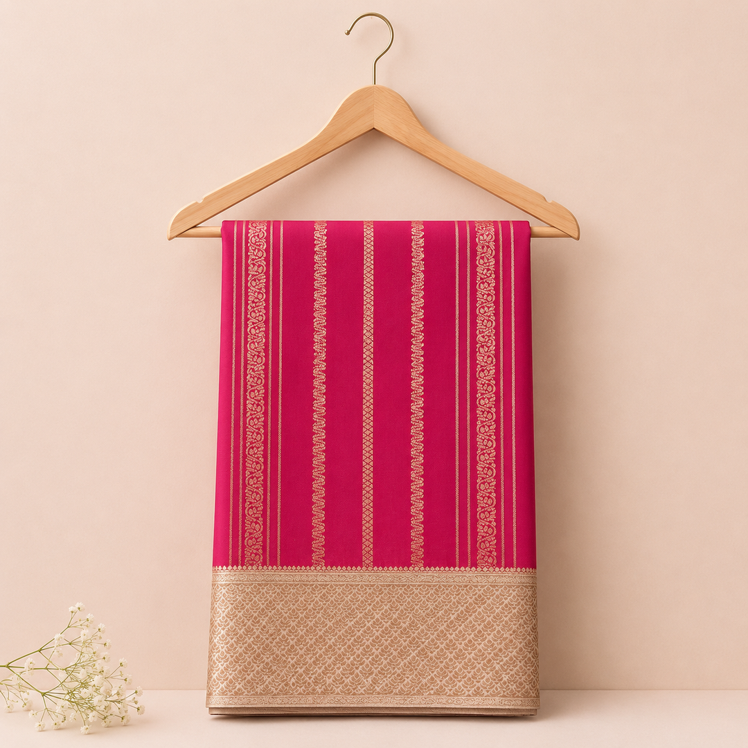 KUBERAN PINK CHIFFON SAREE