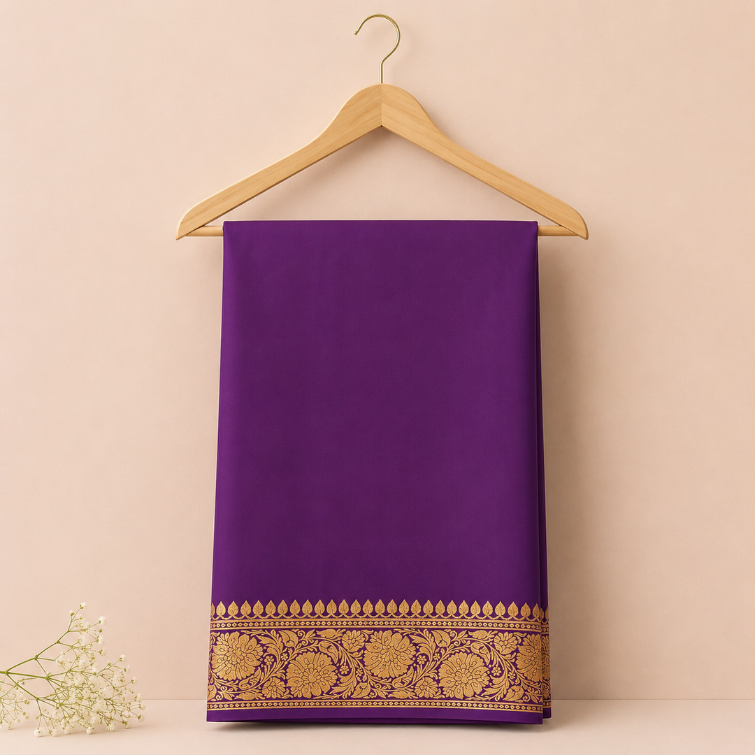 KUBERAN PURPLE CHIFFON SAREE