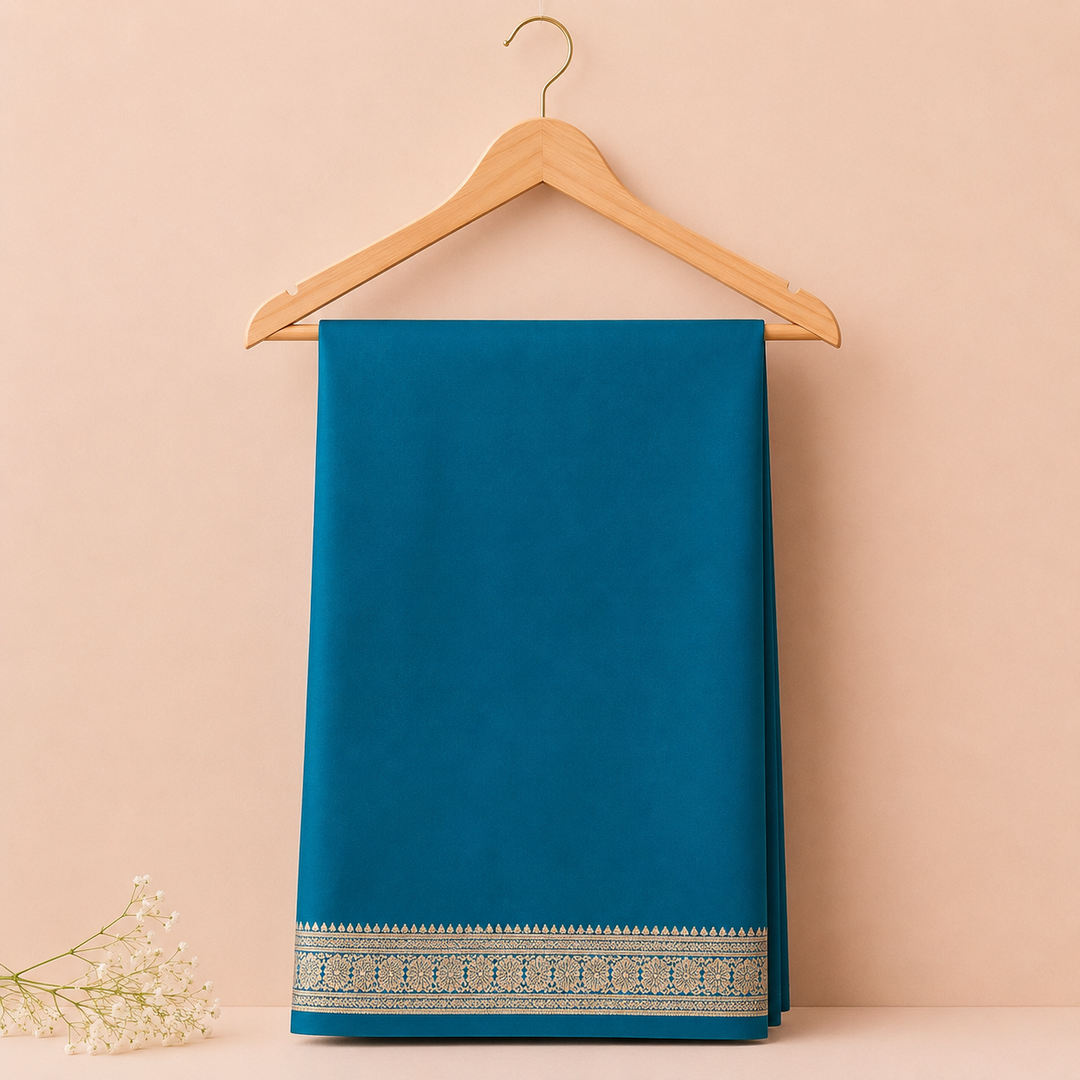 KUBERAN SKY BLUE CHIFFON SAREE