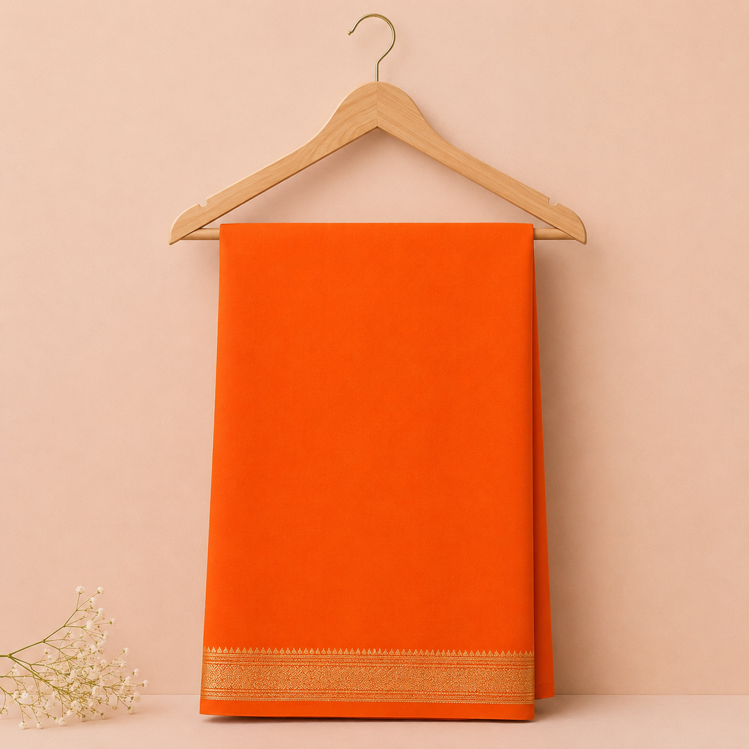 KUBERAN ORANGE CHIFFON SAREE