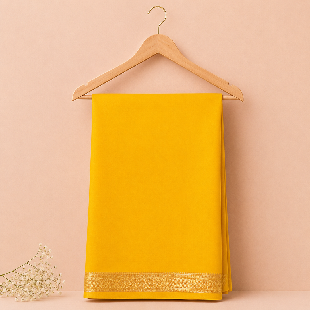 KUBERAN LEMON YELLOW CHIFFON SAREE