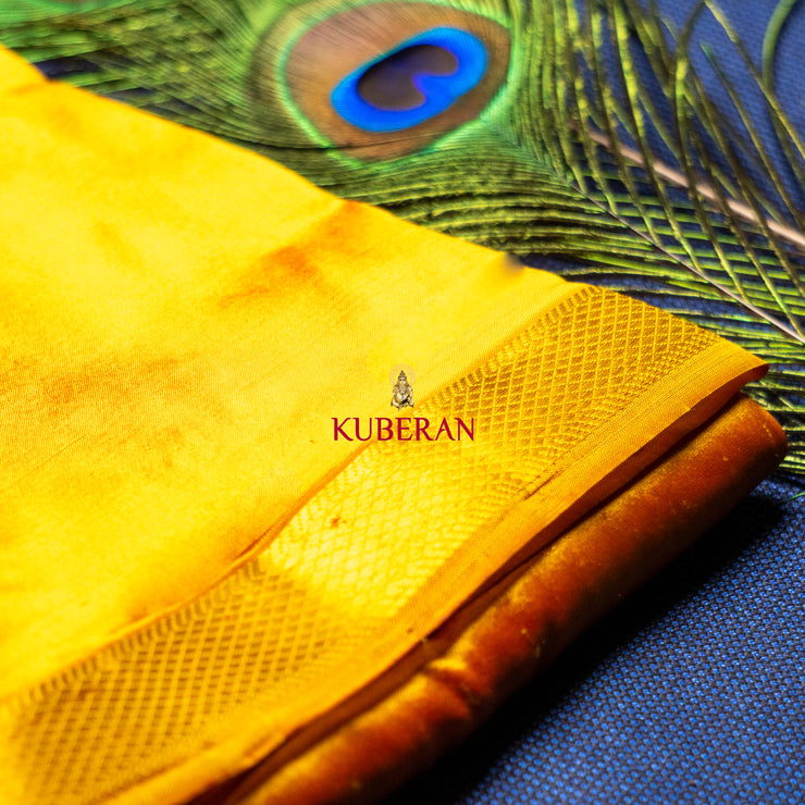 KUBERAN YELLOW WITH GOLDEN PURE SILK DHOTI