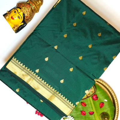 KUBERAN DARK GREEN 9 YARDS SAREE