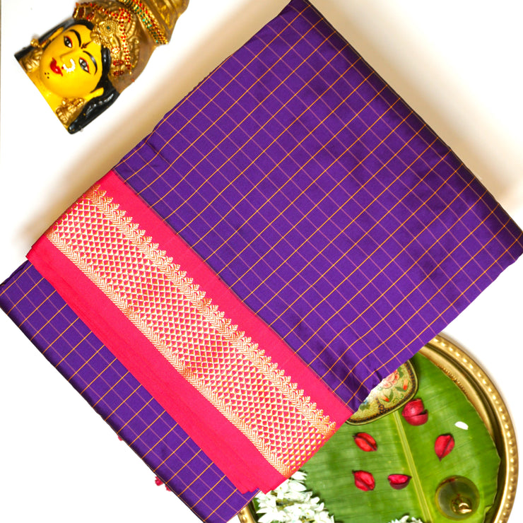 KUBERAN IRIS PURPLE 9 YARD  SAREE