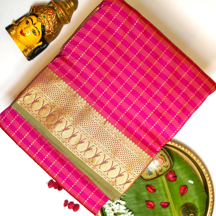 KUBERAN DARK PINK 9 YARD SAREE