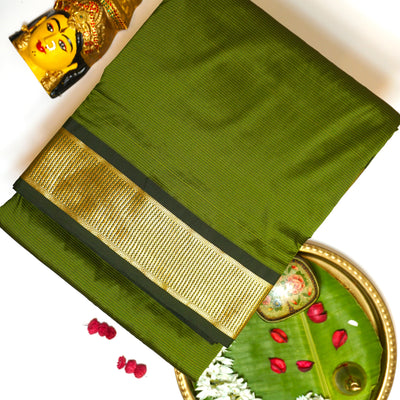 KUBERAN OLIVE GREEN 9 YARD SAREE