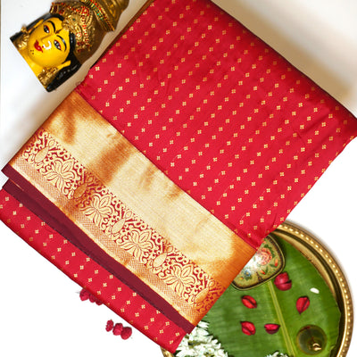 KUBERAN DARK RED 9 YARDS SAREE