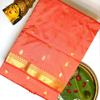 KUBERAN PEACH 9 YARDS SAREE