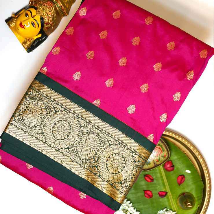 KUBERAN DARK PINK 9 YARD SAREE