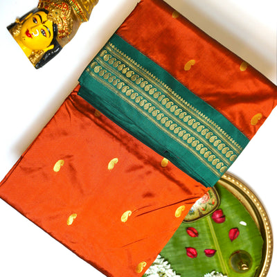 KUBERAN RUSTY ORANGE 9 YARDS SAREE