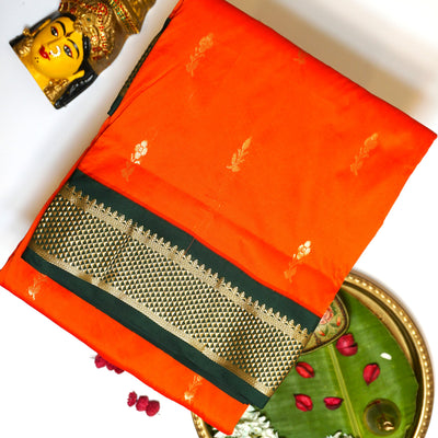 KUBERAN ORANGE 9 YARD SAREE