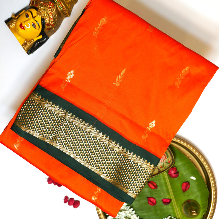 KUBERAN ORANGE 9 YARD SAREE