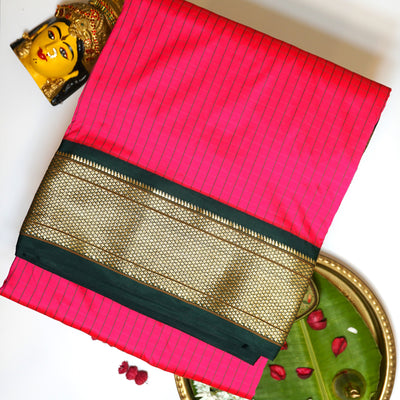 KUBERAN DARK PINK 9 YARD SAREE