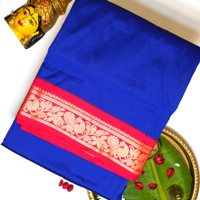 KUBERAN ROYAL BLUE 9 YARD SAREE